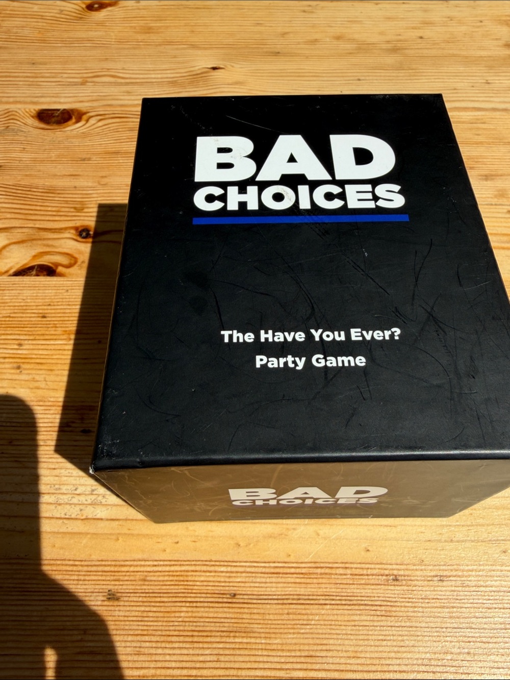 Choices Bad Choices Party Game - Black & White with Blue Accent